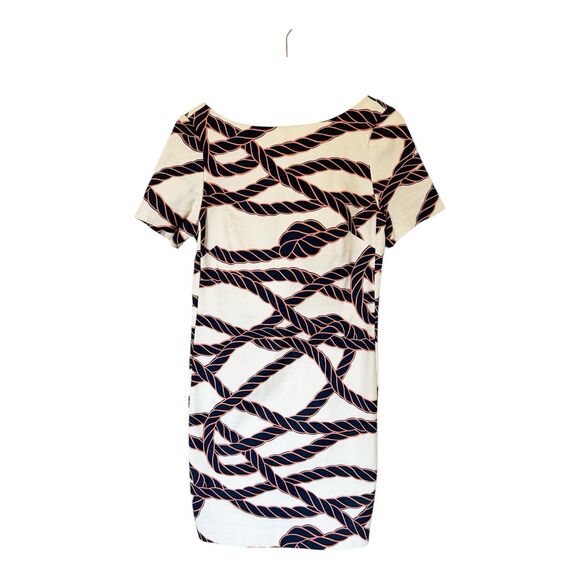 Anthropologie Maeve Nautical Rope Open Back Bow Back Shift Dress Size 6 - Picture 3 of 8